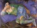 Donna sdraiata, sd 1965, olio su tela, cm 60x80 Bologna, collezione privata